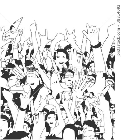 Poster design of cheerful festival crowd 38814092