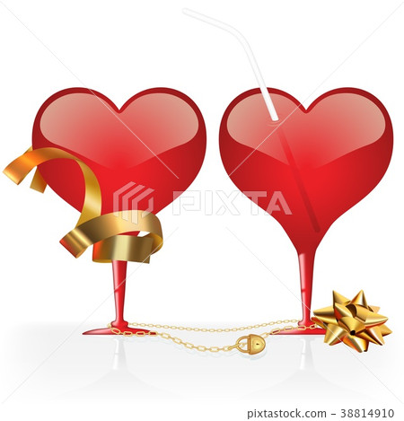 Glass Red Love Hearts 38814910