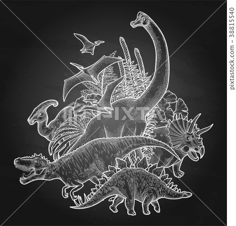 Group of graphic dinosaurs Group of graphic dinosaurs 38815540
