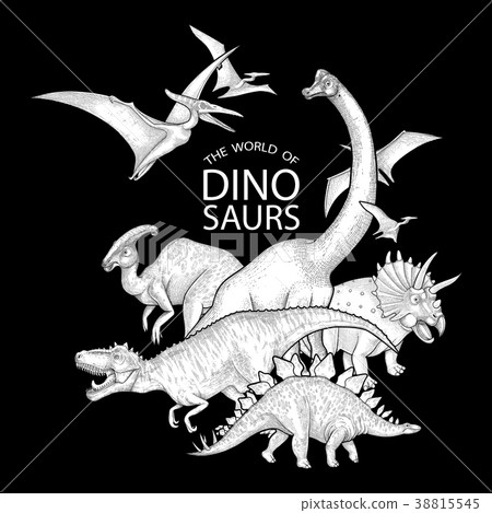 Group of graphic dinosaurs Group of graphic dinosaurs 38815545