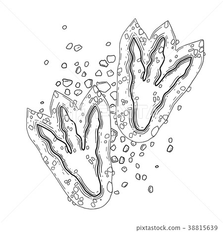 Graphic dinosaur footprints 38815639
