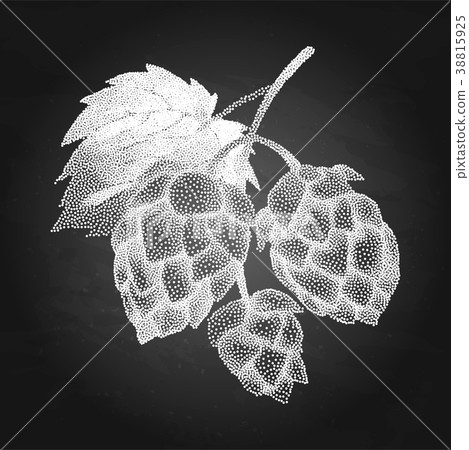 Hop branch in stippling technique 38815925