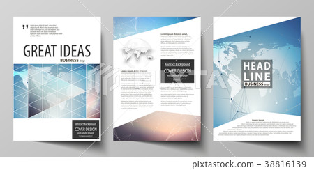 Vector illustration of editable layout of three A4 38816139