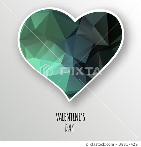 Vector crystal heart isolated on white background. - Stock Illustration ...