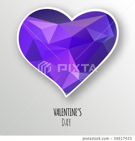 Vector crystal heart isolated on white background. - Stock Illustration ...