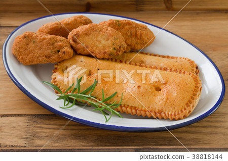 typical portuguese appetizers on white dish 38818144