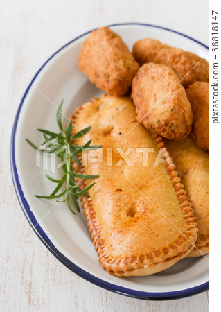 typical portuguese appetizers on white dish  38818147