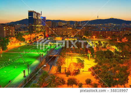 Panorama on the urban center of Barcelona Panorama on the urban center of Barcelona 38818997