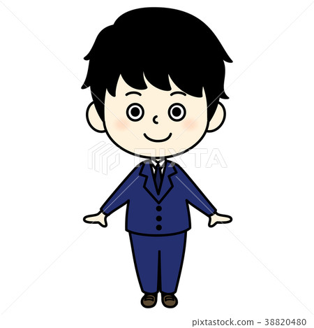 Easy to Use Male Character Main Illustration Material Suit Business Work 38820480