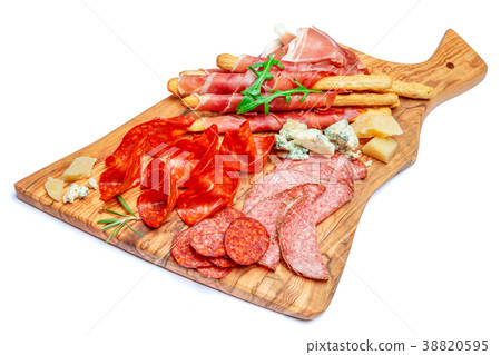 Cold smoked meat plate with pork chops, prosciutto 38820595