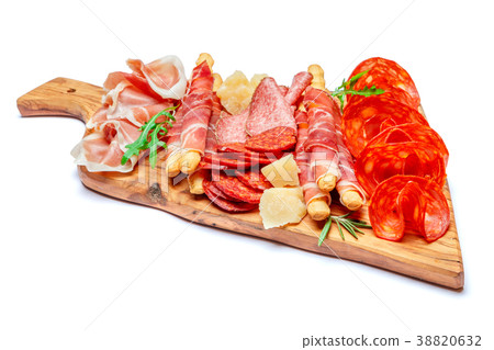 Cold smoked meat plate with pork chops, prosciutto Cold smoked meat plate with pork chops, prosciutto 38820632
