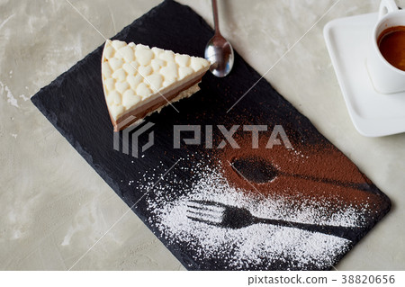 The outline of the fork and spoon , sprinkled with The outline of the fork and spoon , sprinkled with 38820656