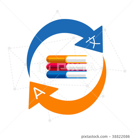 Book pile for language translation concept 38822086