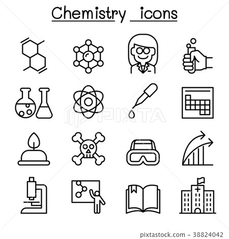 Chemistry icon set in thin line style Chemistry icon set in thin line style 38824042