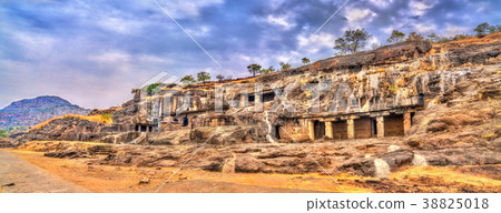Panorama of Ellora caves 20-24. UNESCO world 38825018