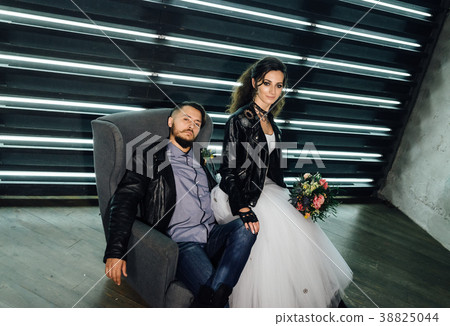 Wedding in the style of rock. Rocker or Biker 38825044