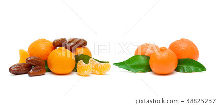 ripe tangerines and figs on white background ripe tangerines and figs on white background 38825237