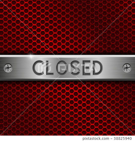 Closed metal plate, with screws. On red perforated Closed metal plate, with screws. On red perforated 38825940