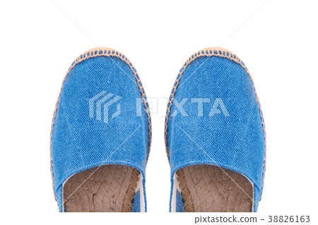 Espadrilles blue color view from above Espadrilles blue color view from above 38826163