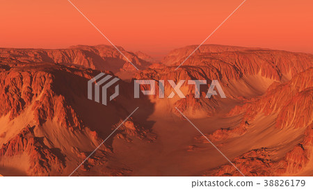 Mountain Canyon Landscape on Mars 38826179