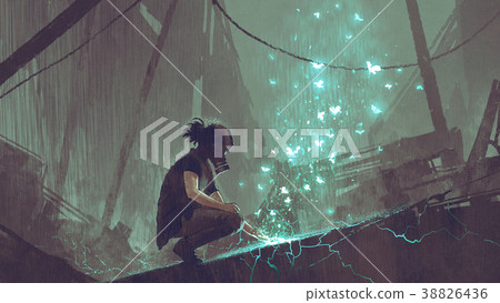the man creating fairy light butterflies the man creating fairy light butterflies 38826436