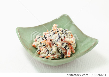 White dressing, tofu dish, white ginseng and hijiki 38826631