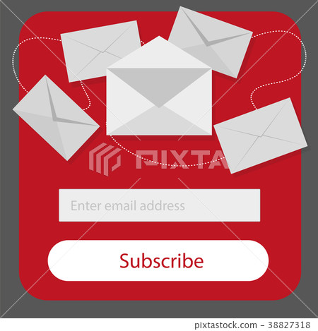 Light Subscribe to newsletter form in red,grey and 38827318