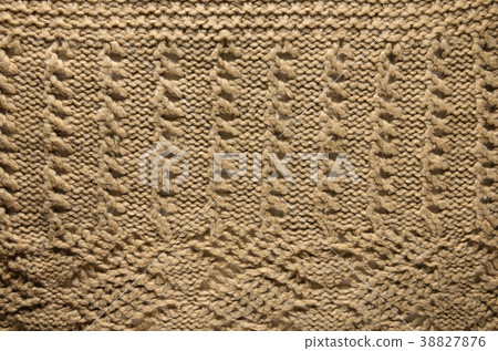 Beige Texture of Knitted Textile 38827876