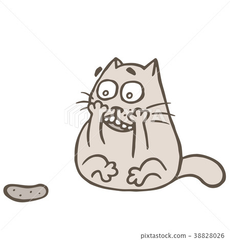 Cat and rabid cucumber. Vector illustration. 38828026
