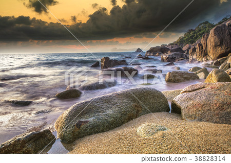 seascape with dramatic sky at koh tao thailand 38828314