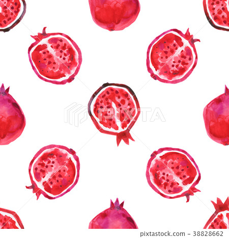 Pomegranate. Tropical pattern of exotic fruit Pomegranate. Tropical pattern of exotic fruit 38828662