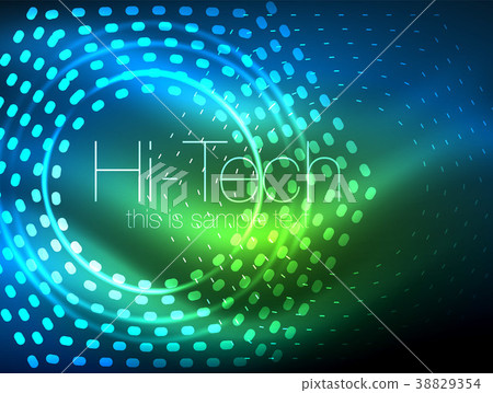 Glowing neon dotted shape abstract background Glowing neon dotted shape abstract background 38829354