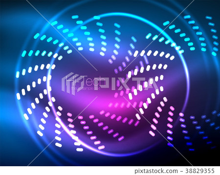 Glowing neon dotted shape abstract background 38829355