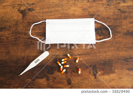 Thermometer and mask and medicine Thermometer and mask and medicine 38829490