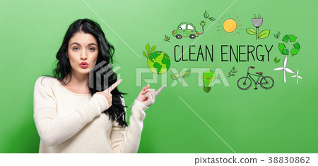 Clean Energy with young woman 38830862