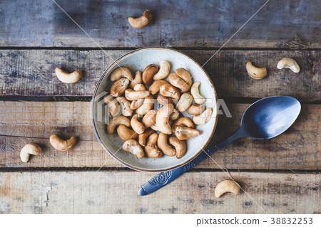 Cashew nuts on the old wood Cashew nuts on the old wood 38832253