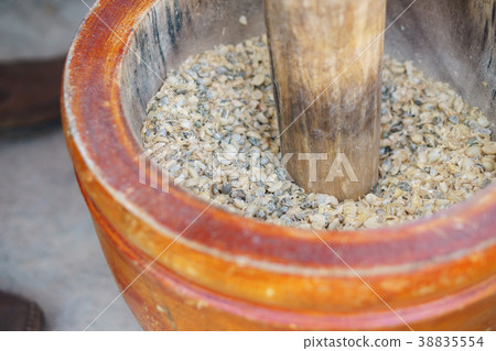 First processing of vintage coffee bean 38835554