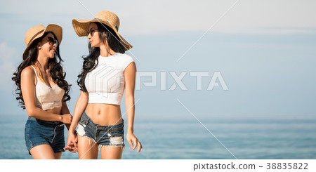 Amateur couple on a beach