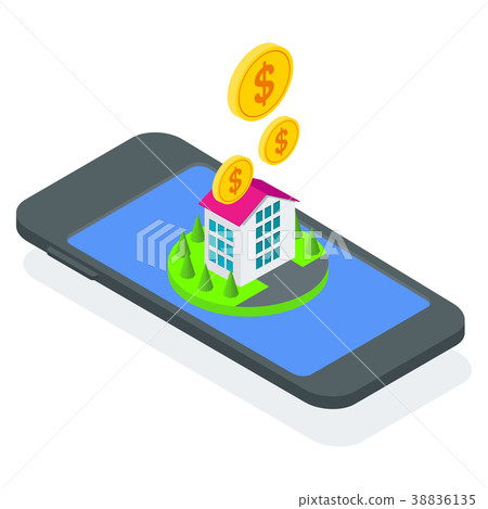 isometric concept buy house - Stock Illustration [38836135] - PIXTA