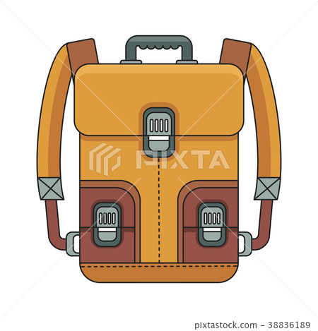yellow leather backpack icon 38836189