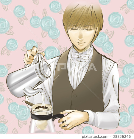 Coffee master barista handsome coffee staff male 38836246