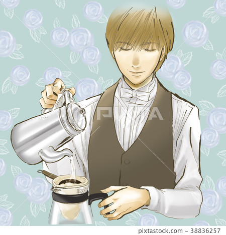 Coffee master barista handsome coffee staff male 38836257