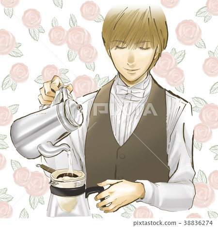 Coffee master barista handsome coffee staff male 38836274