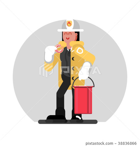Fireman girl standing 38836866