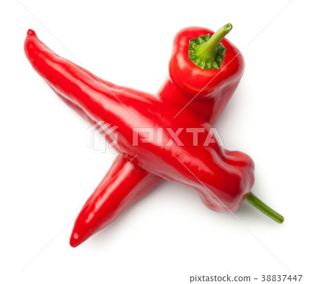 Red Peppers Isolated on White Background 38837447