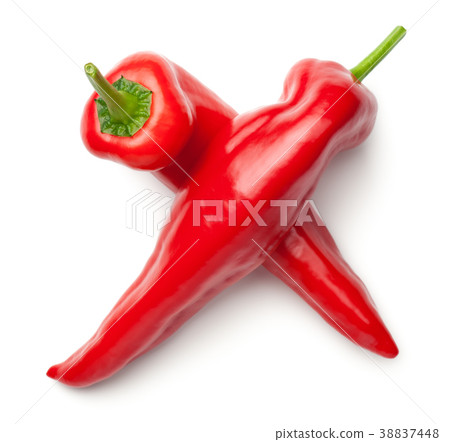 Red Peppers Isolated on White Background 38837448