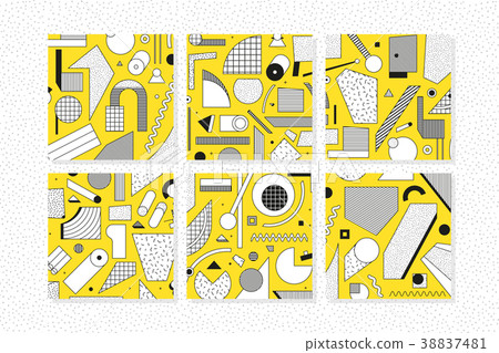 Colorful trend geometric pattern set Colorful trend geometric pattern set 38837481