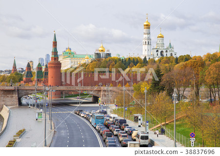 Kremlin, Embankment of Moscow River in Moscow 38837696