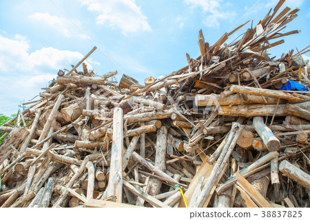 Stack of teak wood log Stack of teak wood log 38837825
