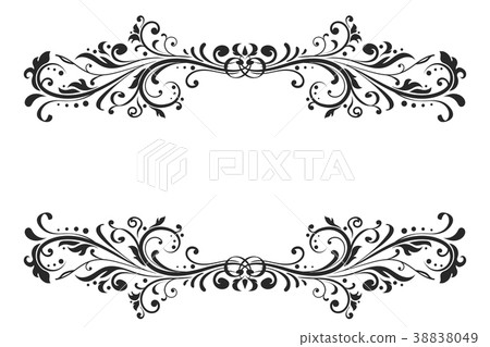 Floral decorative ornaments. Divider elements 38838049